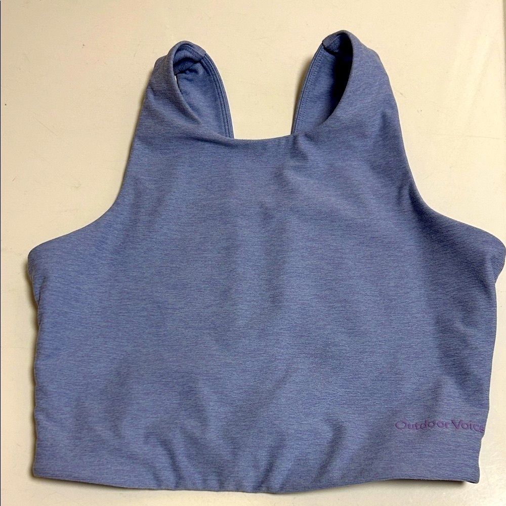 Outdoor Voices Heathered Blue Sports Bra
